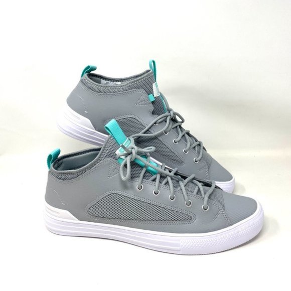Converse Other - Converse Ctas Ultra OX ASH Grey Leather Mid Top Shoes Mens Sneakers Size 171679C